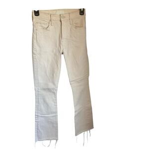 Mother The Insider Ankle Fray Size 24 Women's White Stretch Jean
